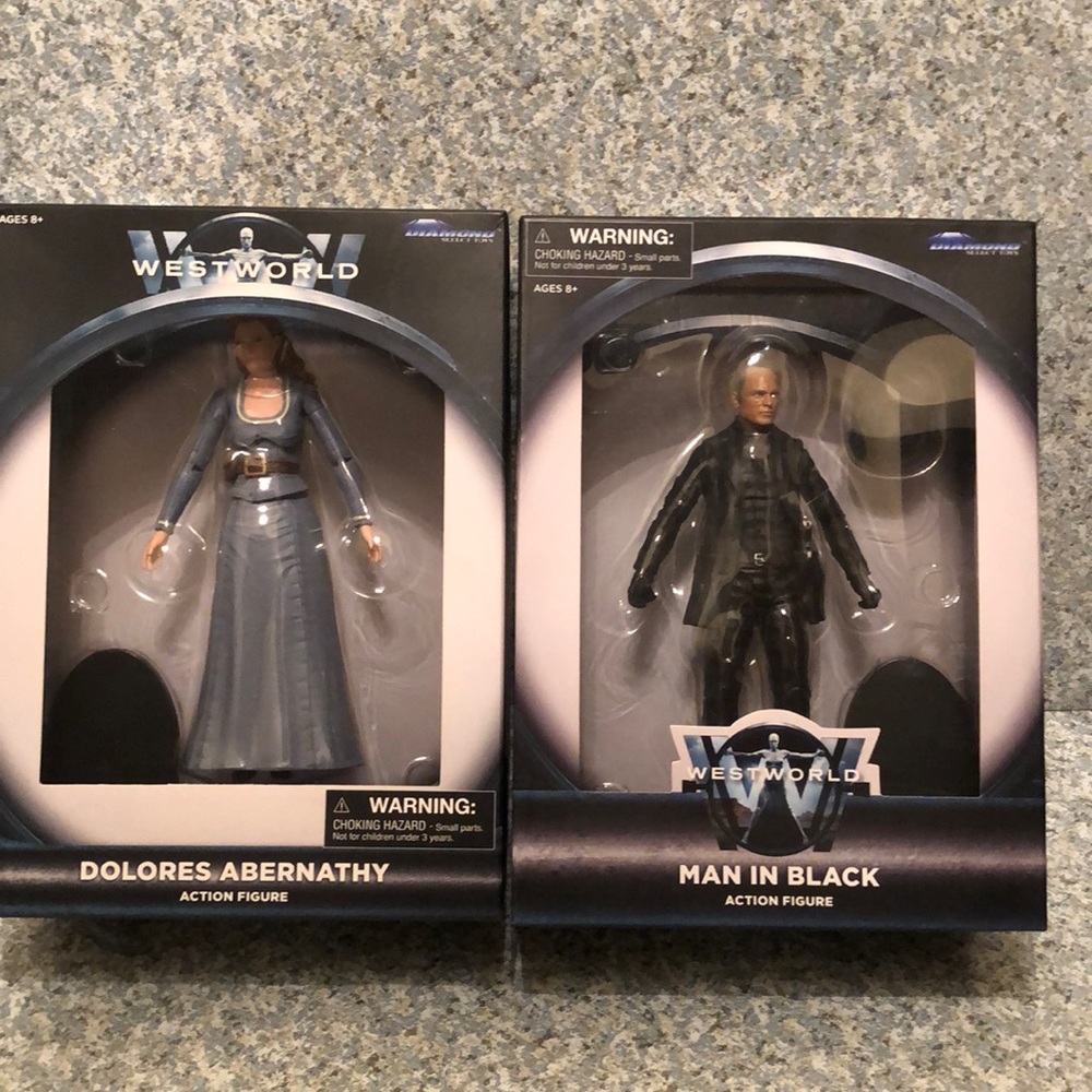 WESTWORLD action figures—Delores Abernathy and Man in Black!! Collectible!! NEW